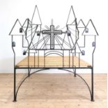 A Gothic-style 'Rock Star' wrought iron bed frame,