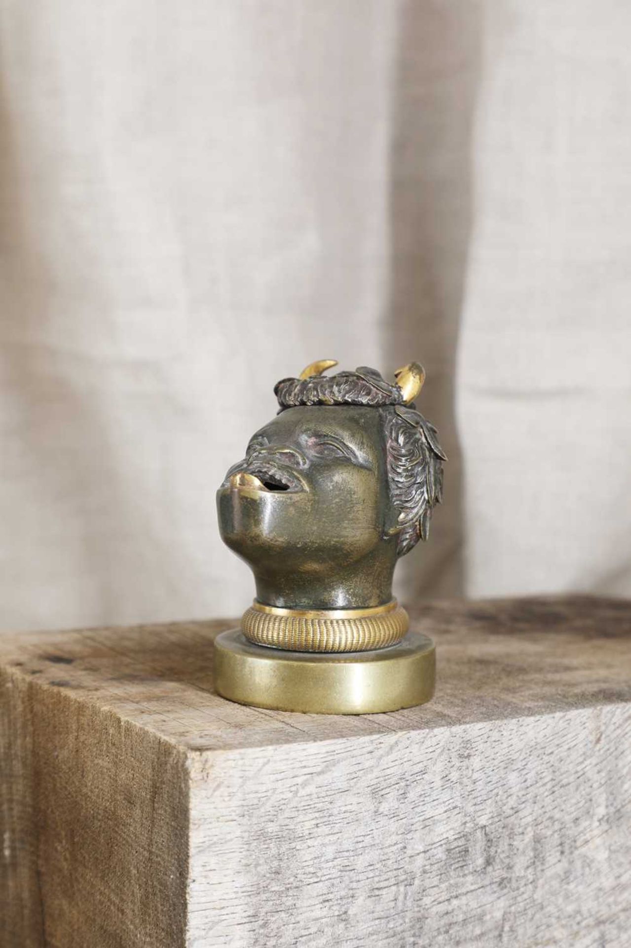 A grand tour gilt-bronze oil lamp, - Image 2 of 4