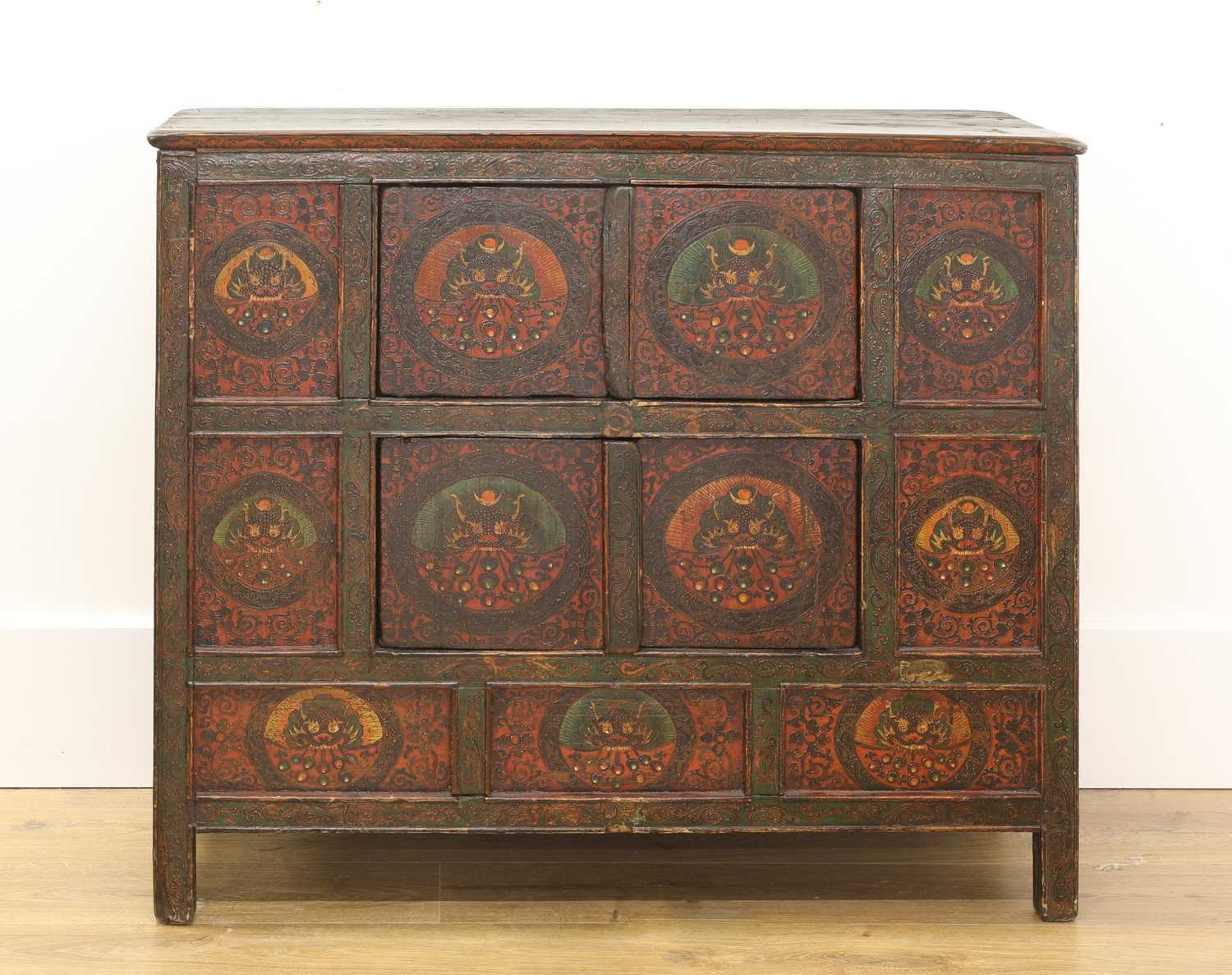 A Tibetan Buddhist altar cabinet,