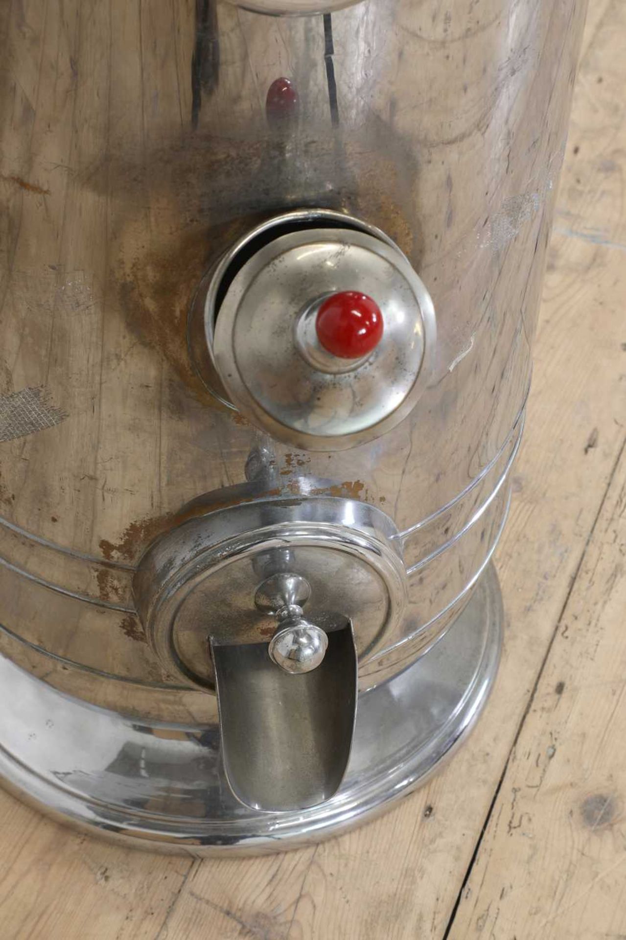 A nickel-plated cafe coffee bean dispenser, - Image 4 of 12