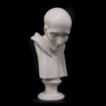 A plaster bust of St Bruno of Cologne,