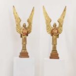 A pair of giltwood angels,