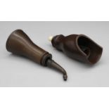 A pair of gutta-percha telescopic hearing aids,