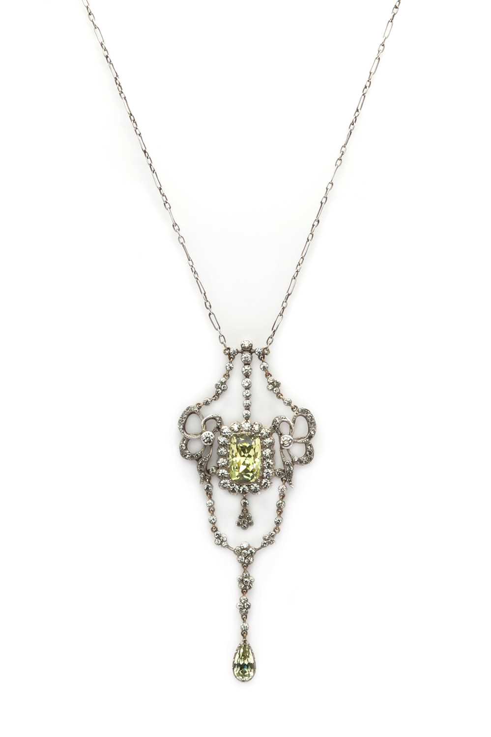 An Edwardian silver and paste necklace,