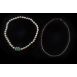 A single row cultural pearl necklace,