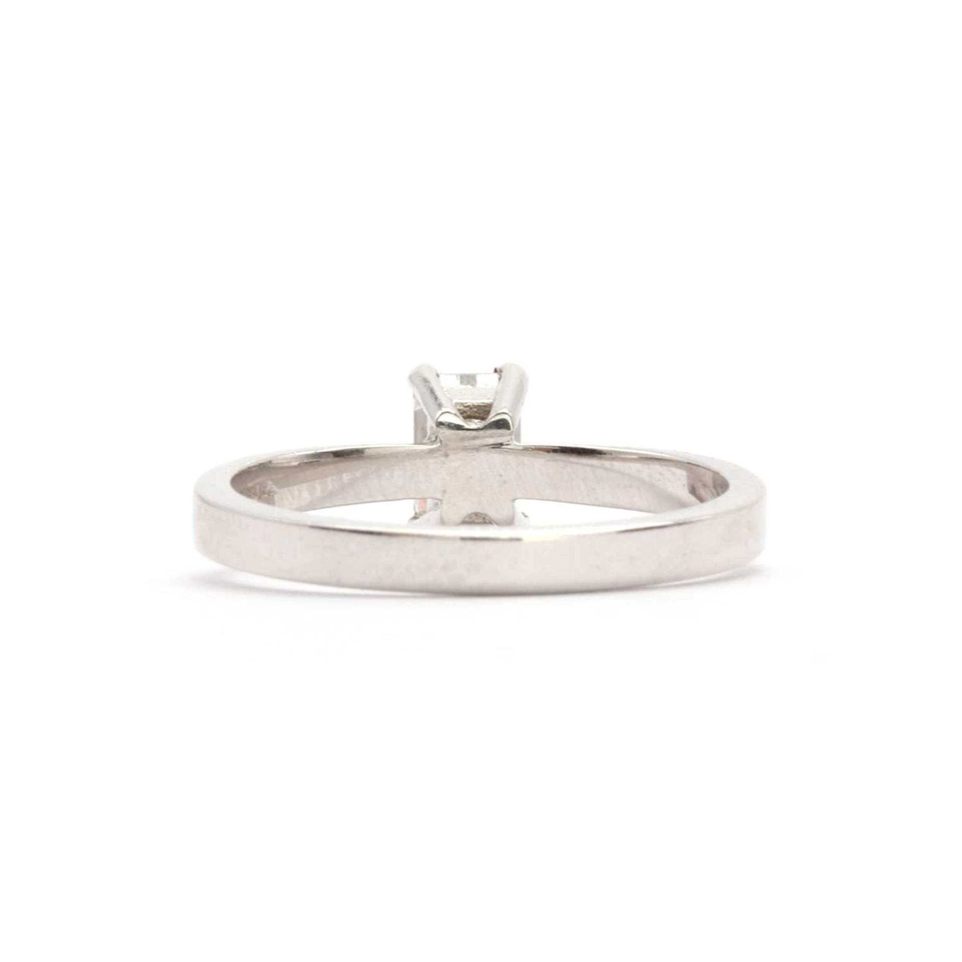 A platinum single stone diamond ring, - Image 3 of 3