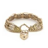 A 9ct gold seven row gate bracelet,