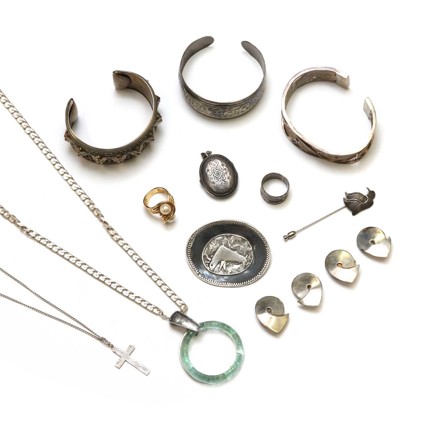 A collection of modern silver and costume jewellery, - Image 2 of 2