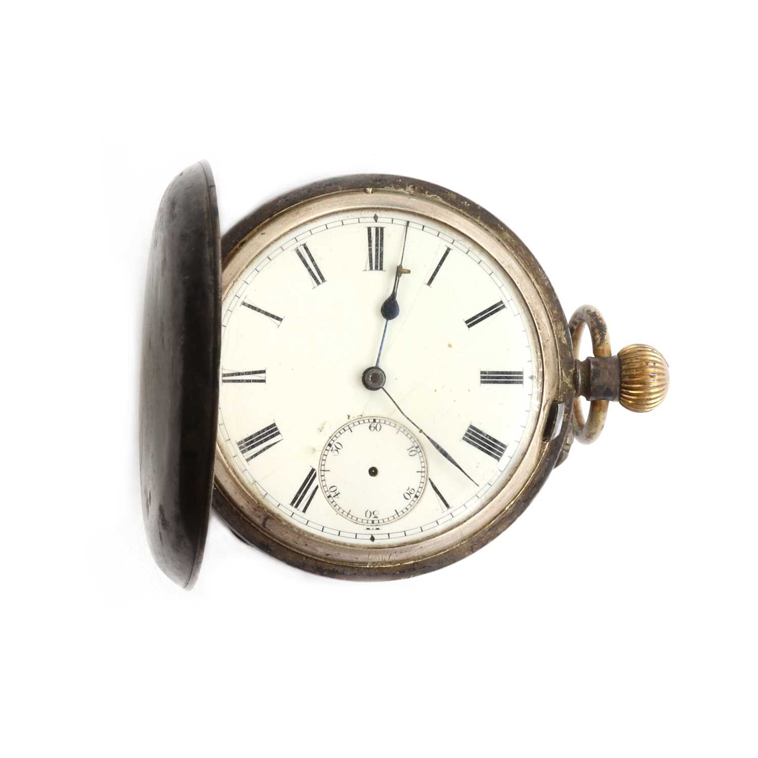 A silver cased pocket watch,
