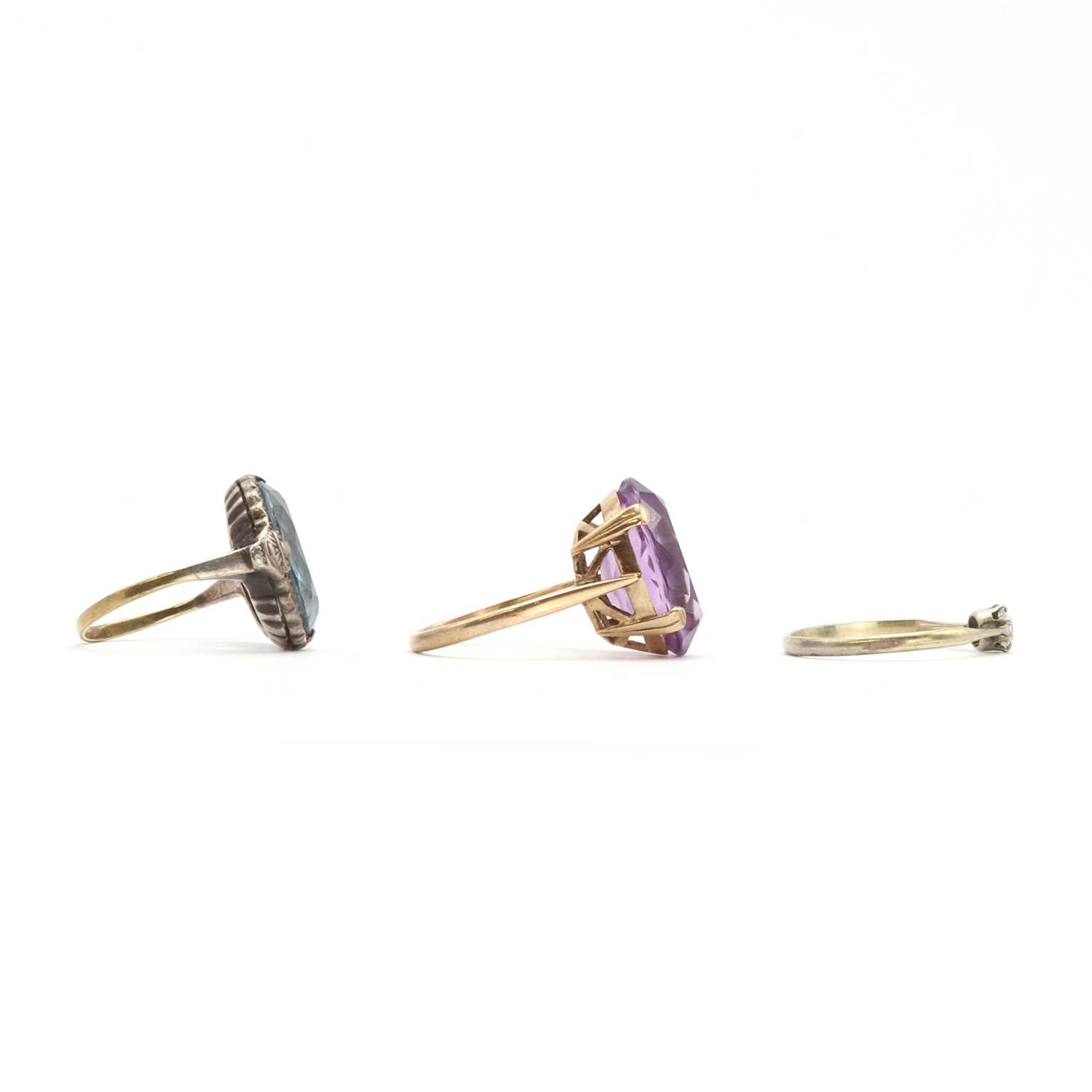 A 9ct gold single stone amethyst ring, - Image 3 of 3