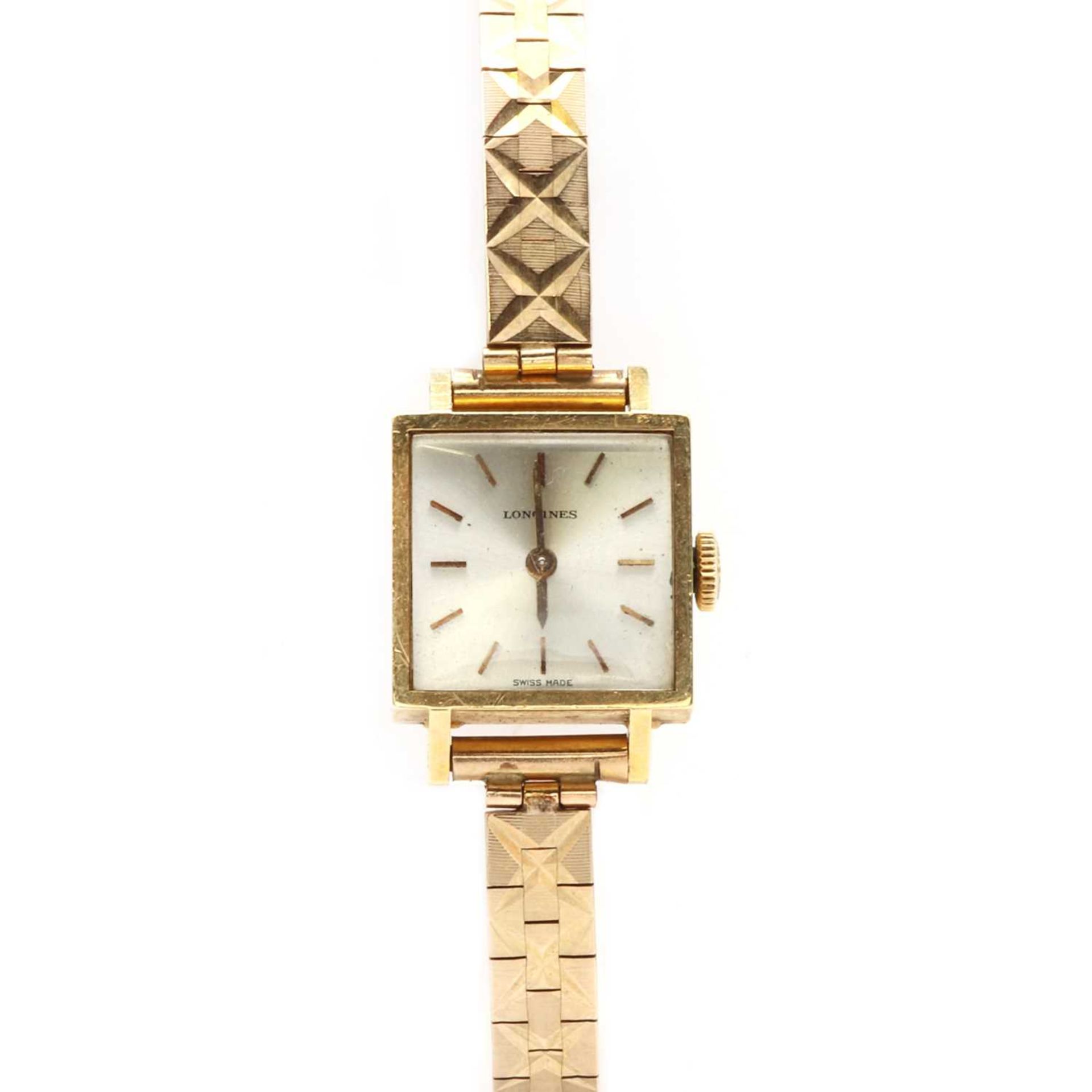 A 9ct gold Longines ladies mechanical bracelet watch,