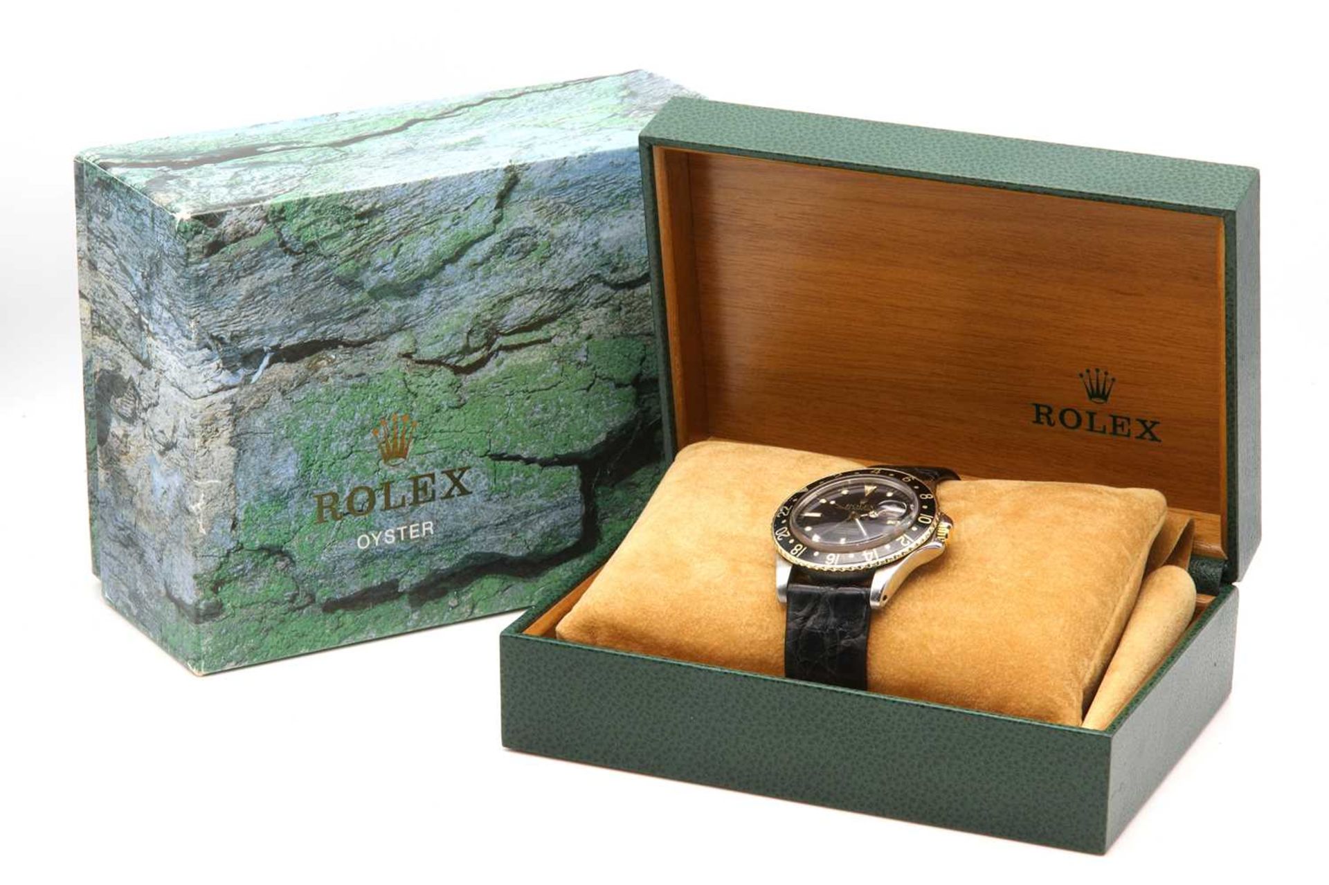 A gentlemen's bi-colour Rolex 'GMT-Master' automatic strap watch, c.1979, - Image 2 of 6