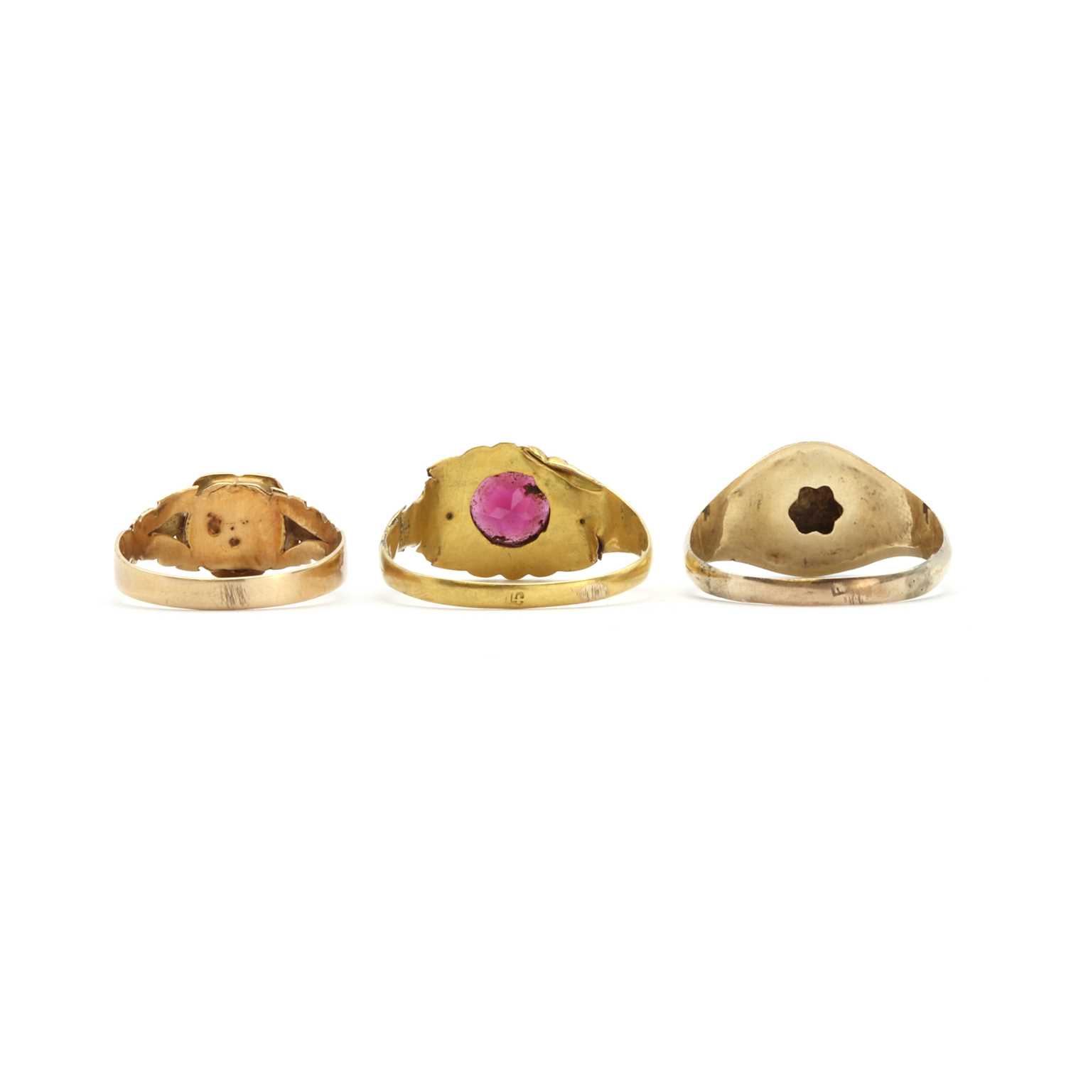 Three Georgian and Victorian gold rings, - Image 2 of 3