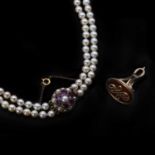 A double row graduated cultured pearl necklace,