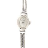 A ladies' white gold Lucien Picard mechanical bracelet watch,