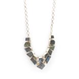 A multi-stone silver and labradorite necklace,