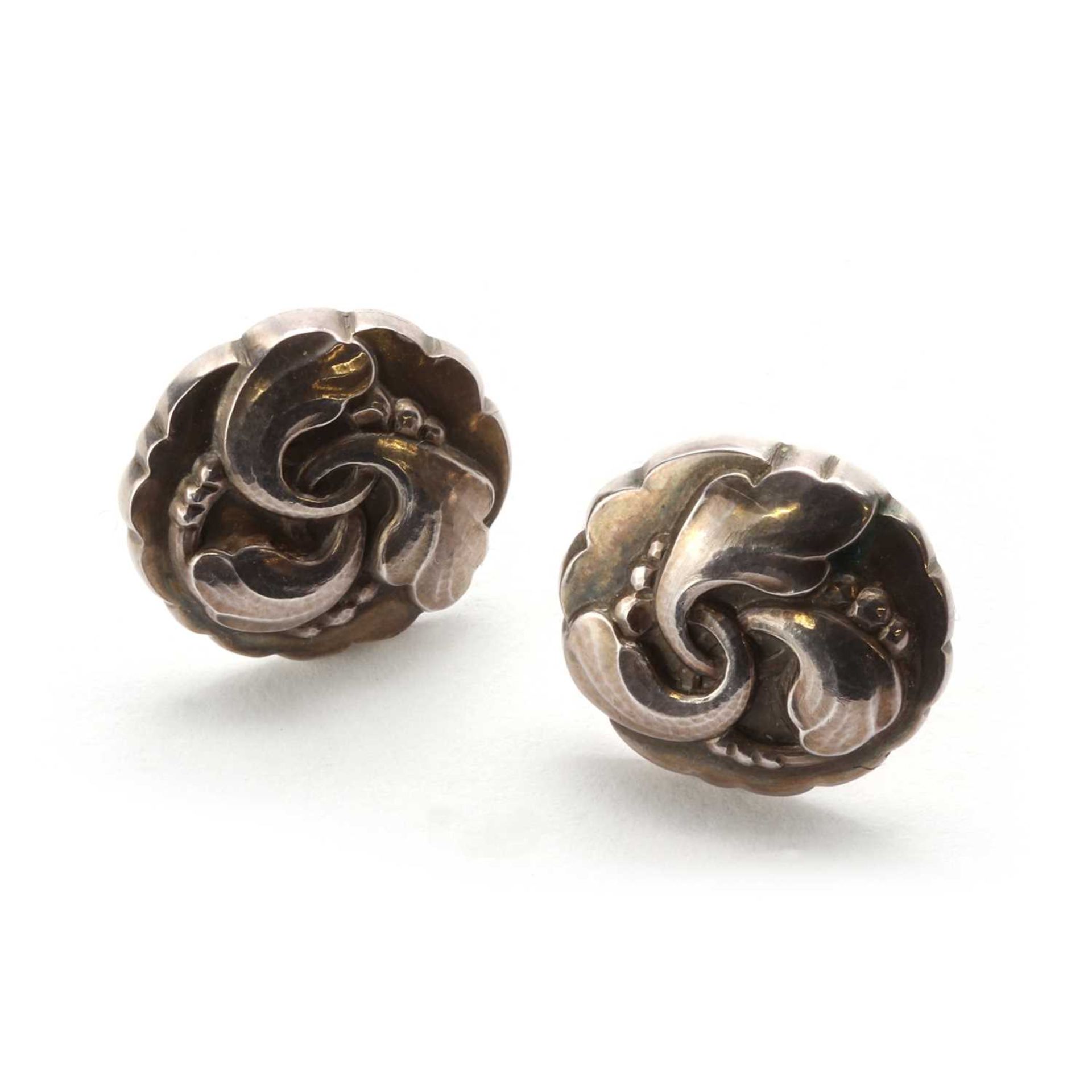 A pair of sterling silver Georg Jensen earrings,
