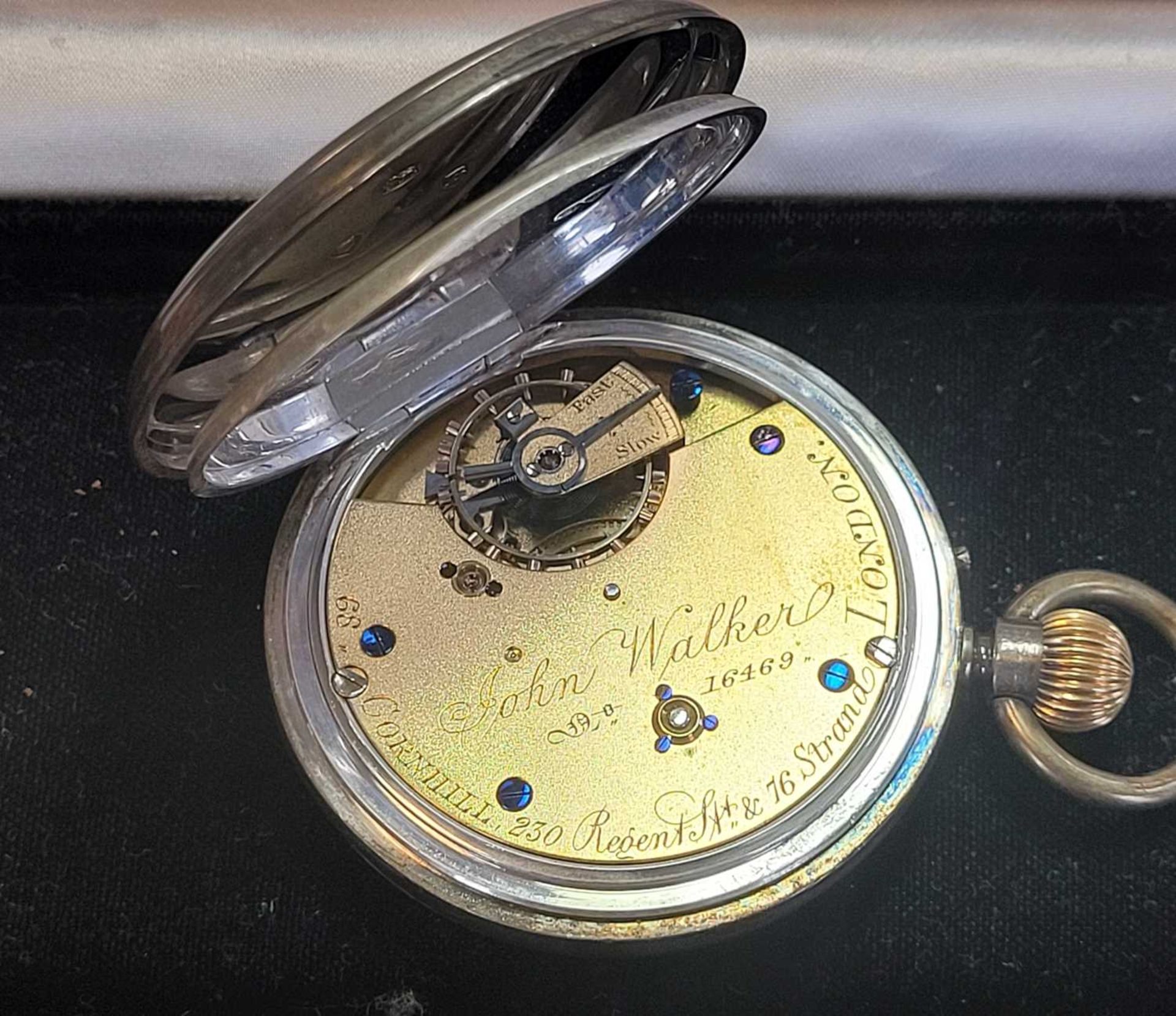 A sterling silver open faced John Walker pocket watch, - Bild 2 aus 2