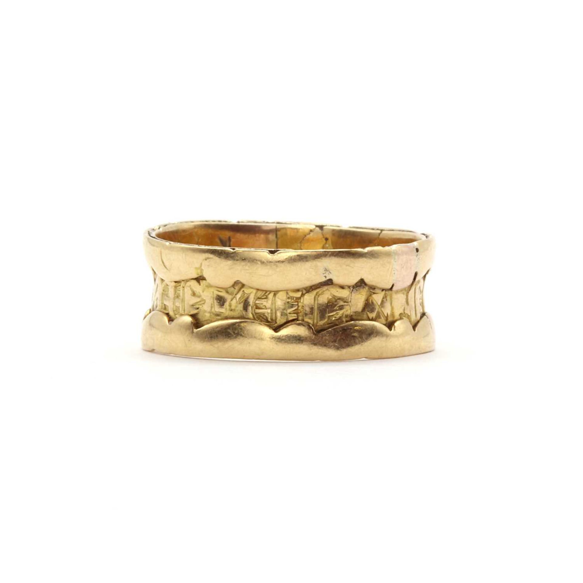 An 18ct Georgian gold memorial ring, - Image 2 of 2