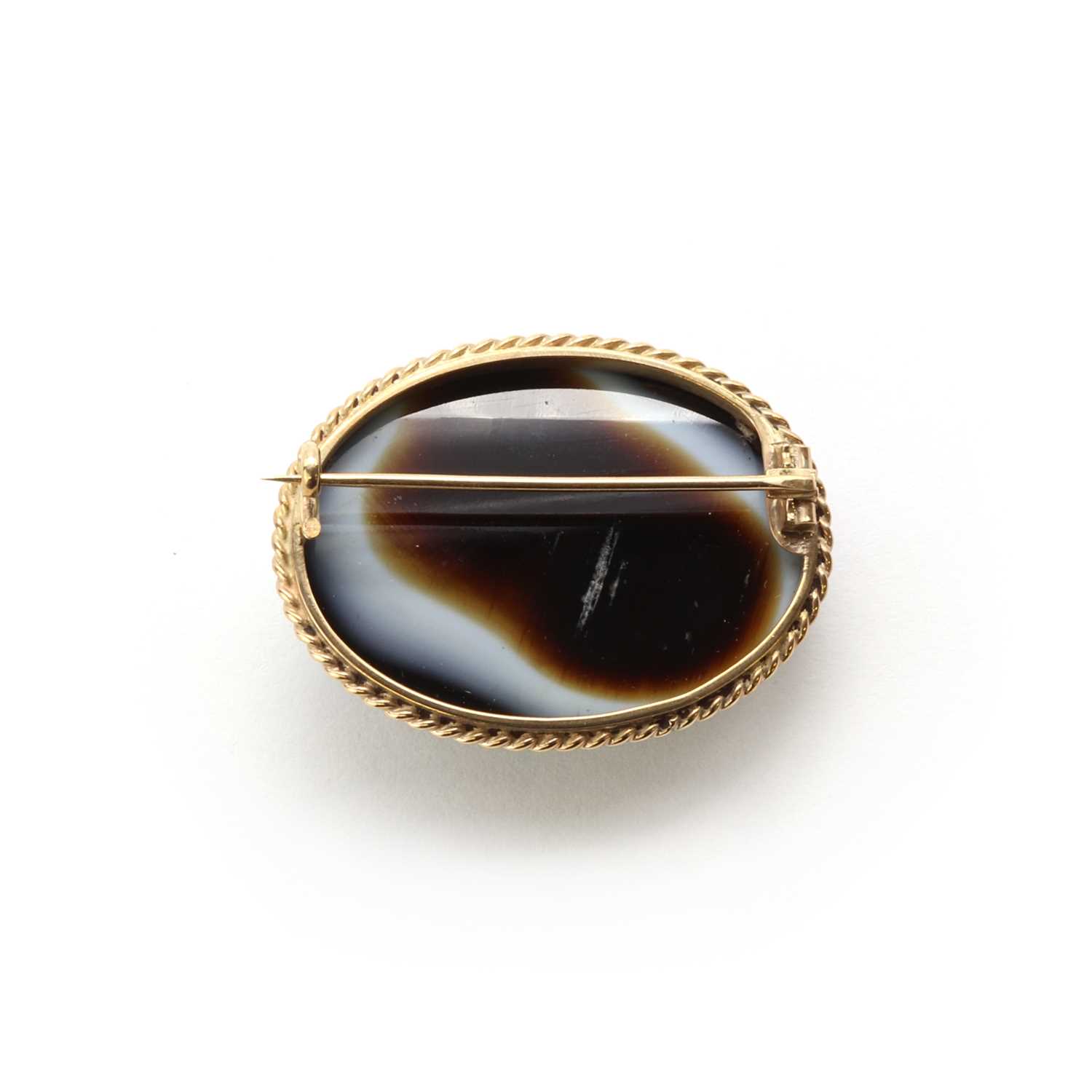 A late Victorian banded agate brooch, - Image 2 of 2