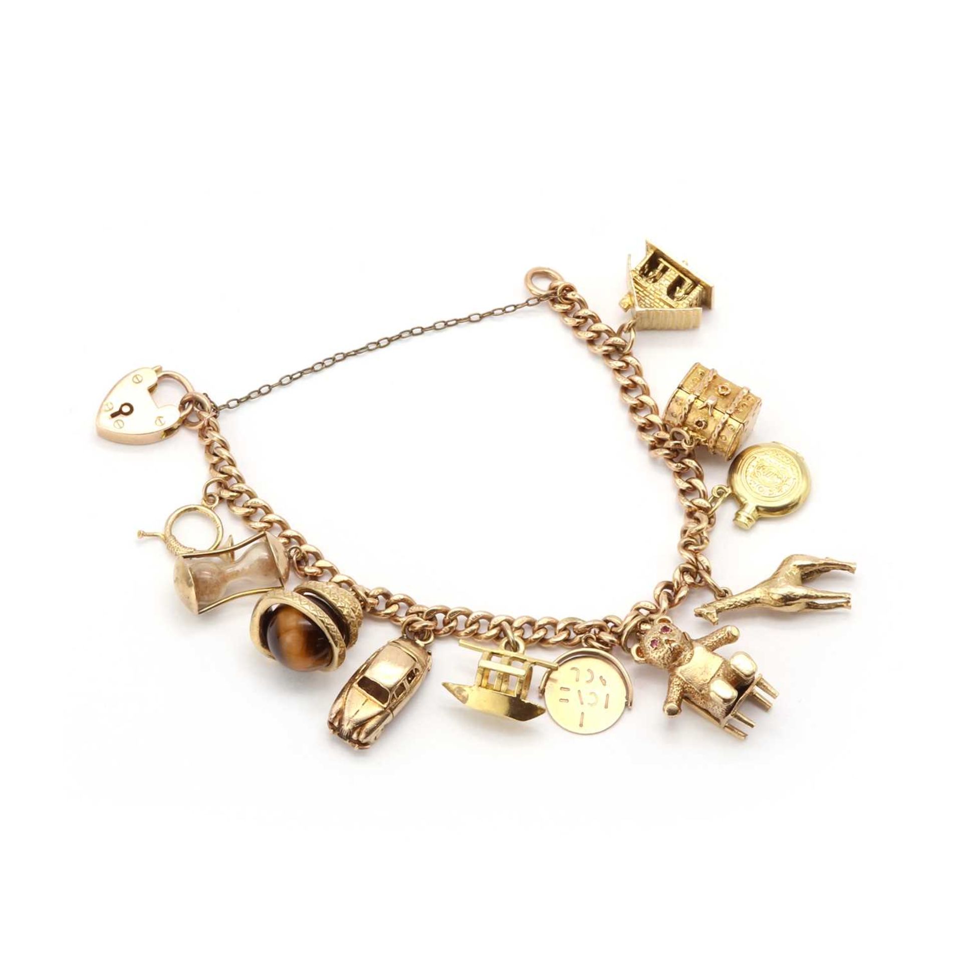 A 9ct gold charm bracelet,