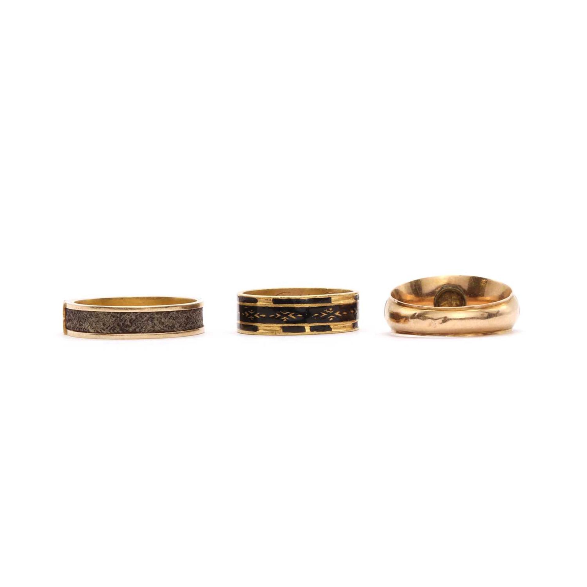 Three Georgian and Victorian memorial rings, - Image 2 of 3