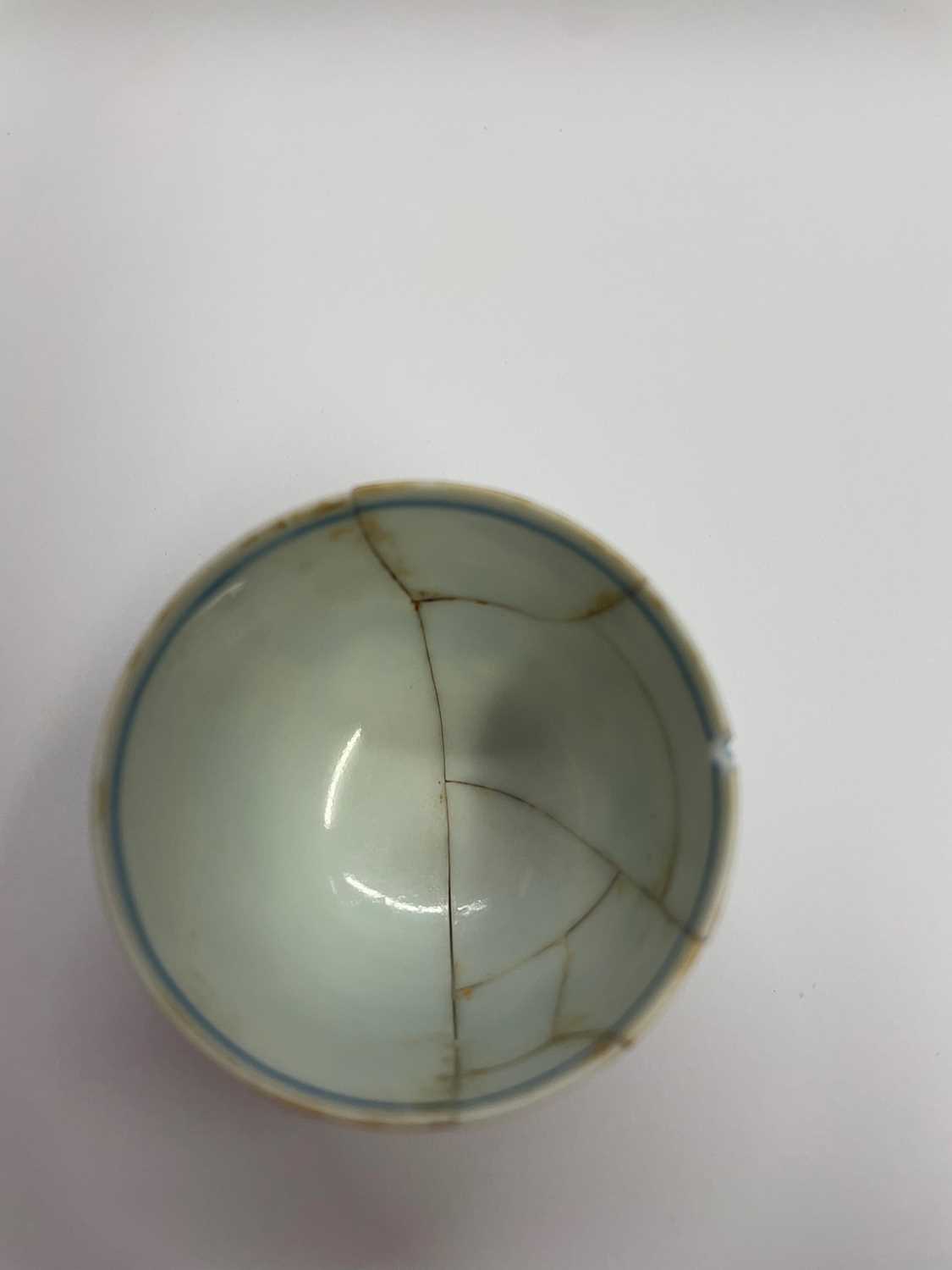 A Chinese blue and white tea bowl, - Image 6 of 12