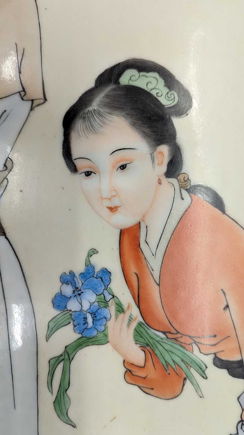 A Chinese porcelain plaque, - Image 28 of 38