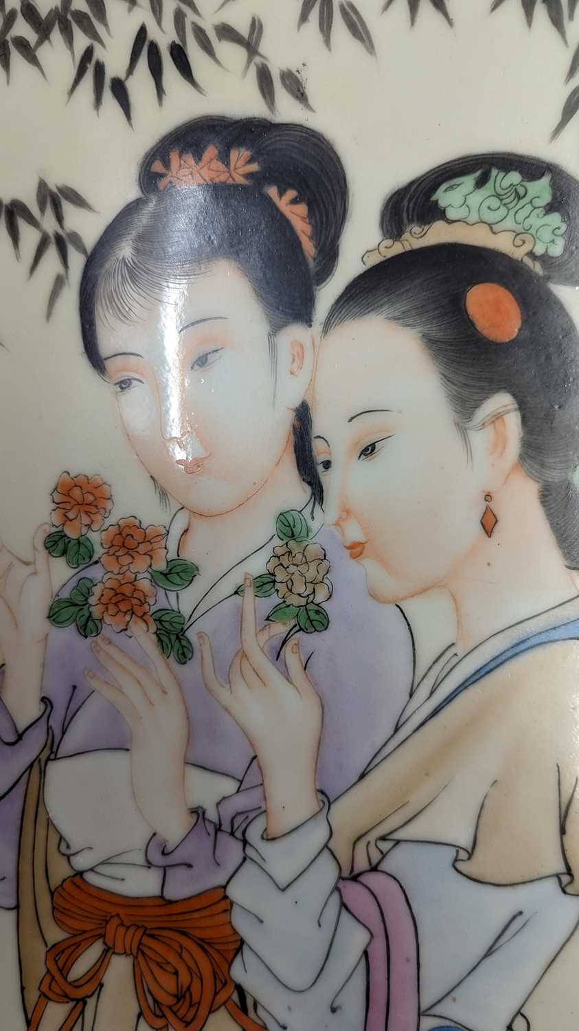 A Chinese porcelain plaque, - Image 24 of 38