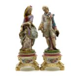 A large pair of continental bisque figures