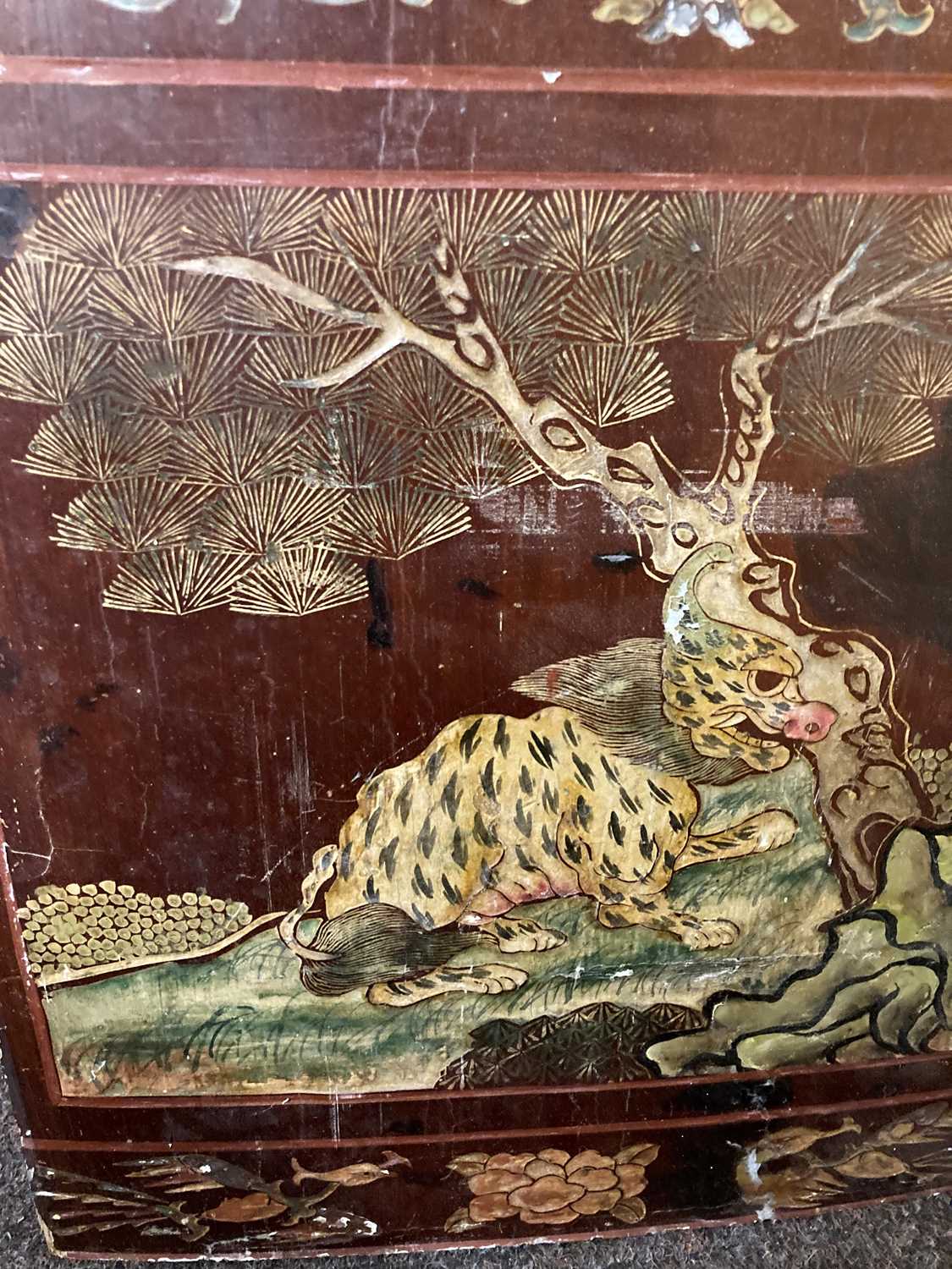A group of seven Chinese lacquered panels, - Image 51 of 55