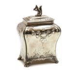 A George III silver tea caddy,