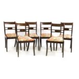 A set of six Regency rosewood and beech dining chairs,