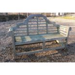 A teak Lutyens style garden seat