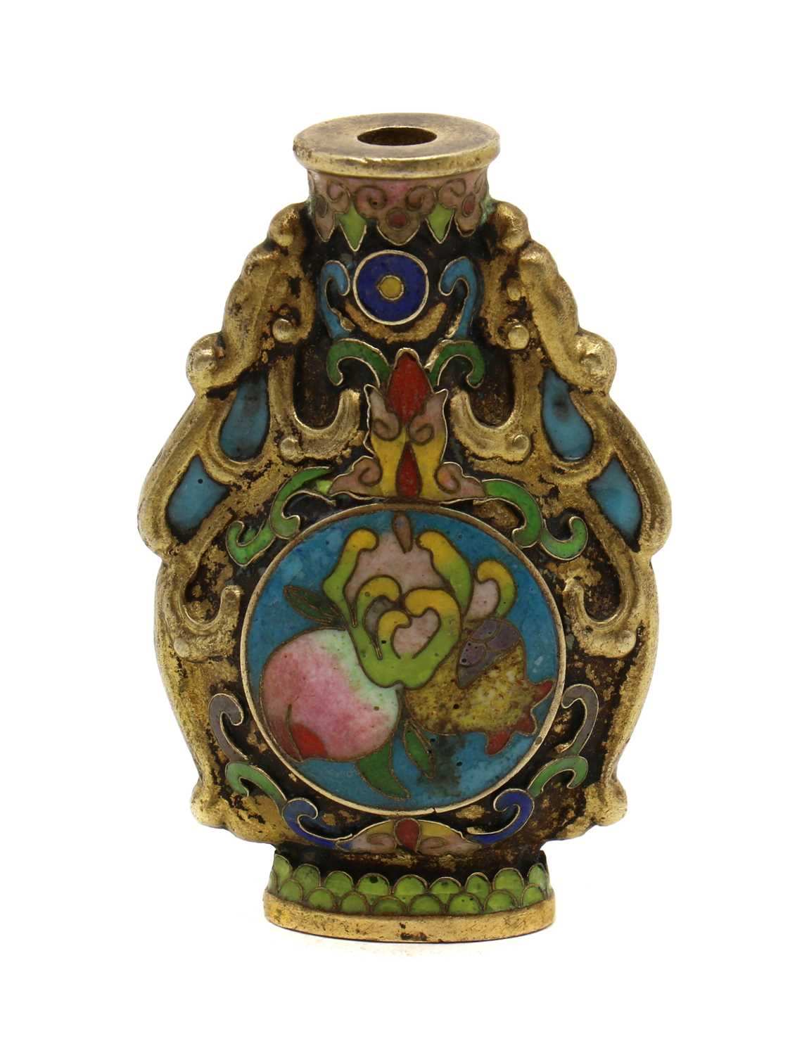 A Chinese cloisonné snuff bottle,