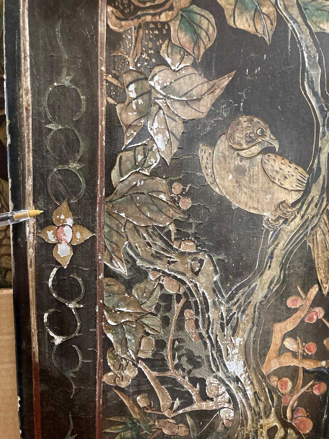 A group of seven Chinese lacquered panels, - Image 37 of 55