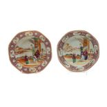 A pair of Chinese famille rose soup plates,
