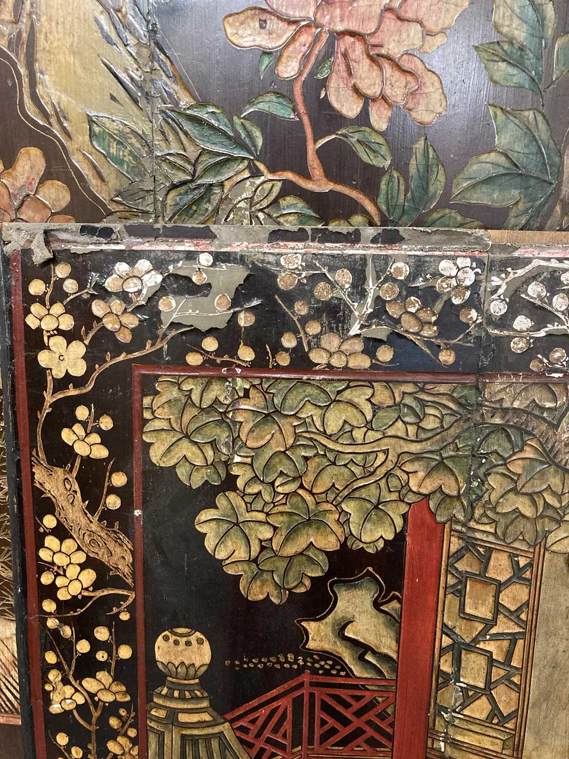 A group of seven Chinese lacquered panels, - Image 4 of 55