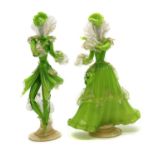 A pair of Venetian glass figures