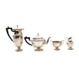 A four piece silver tea service,