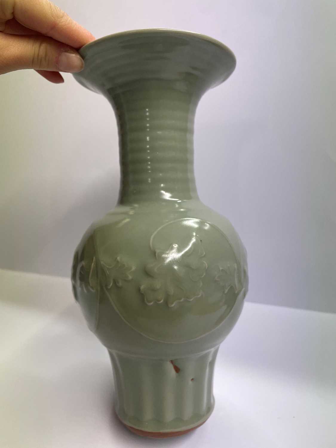 A Chinese celadon vase, - Image 4 of 15