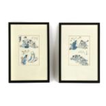 A pair of Japanese woodblock prints,