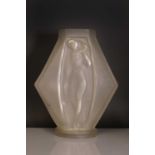 An Art Deco Etling glass vase,