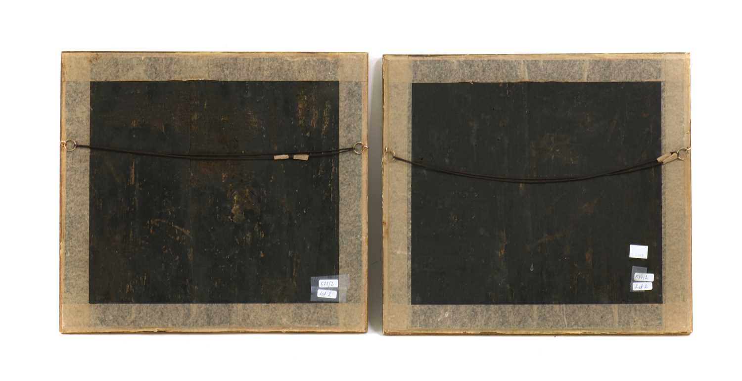 A pair of Chinese gilt lacquered wood panels, - Image 2 of 9