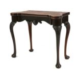 A George III mahogany foldover card table