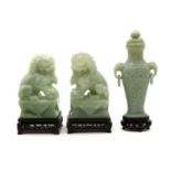 A group of jade carvings,