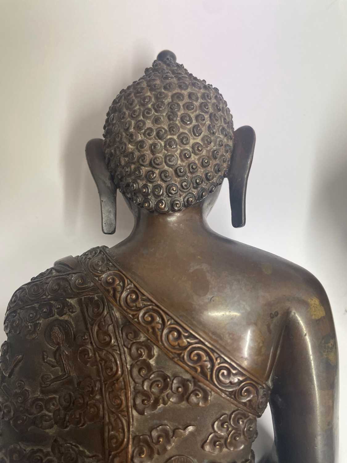 A Chinese bronze Buddha, - Image 10 of 11