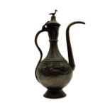 An Ottoman silvered copper coffee pot,
