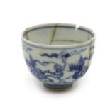 A Chinese blue and white tea bowl,