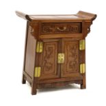 A Chinese hardwood cabinet or altar table,